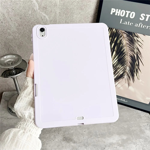 Tablet Case For iPad Air 11 (2026) / (2025) / (2024) / Air (2022) /  (2020) / Pro 11-inch (2018) , Solid Color TPU Cover with Pencil Holder - Purple - 1