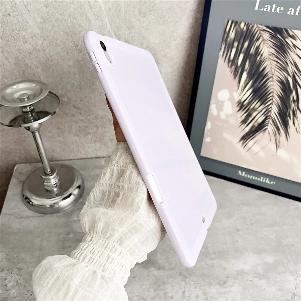 Tablet Case For iPad Air 11 (2026) / (2025) / (2024) / Air (2022) /  (2020) / Pro 11-inch (2018) , Solid Color TPU Cover with Pencil Holder - Purple - 4