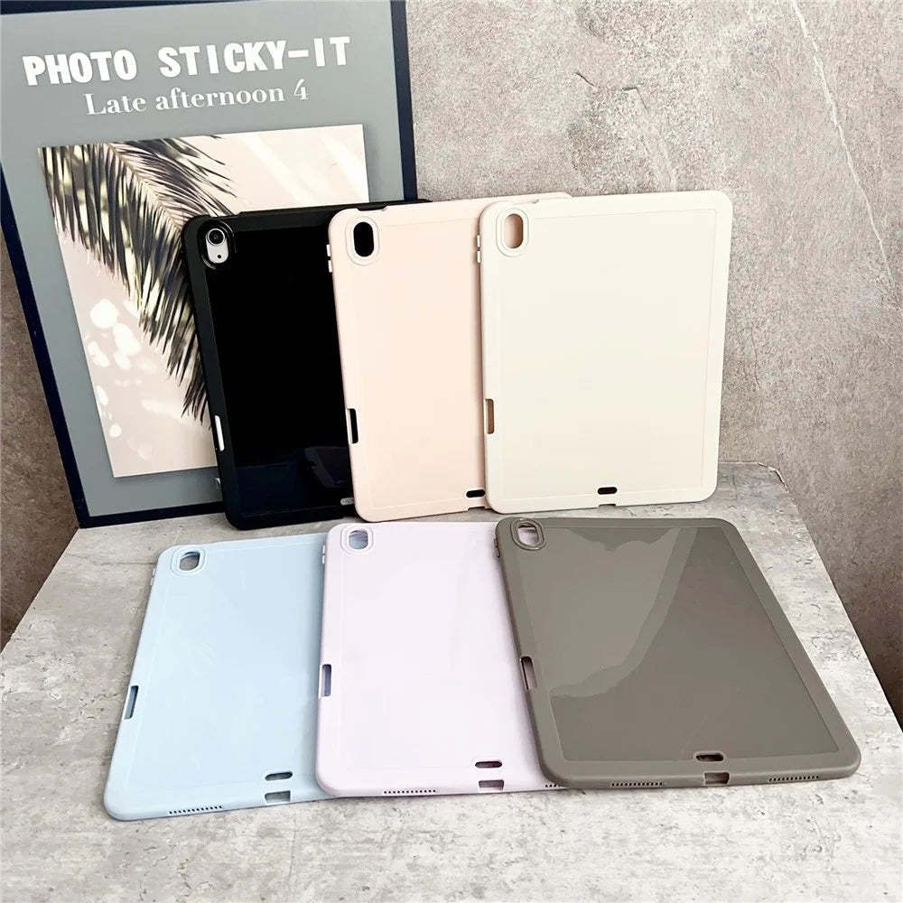 Tablet Case For iPad Air 11 (2026) / (2025) / (2024) / Air (2022) /  (2020) / Pro 11-inch (2018) , Solid Color TPU Cover with Pencil Holder - Purple - 7