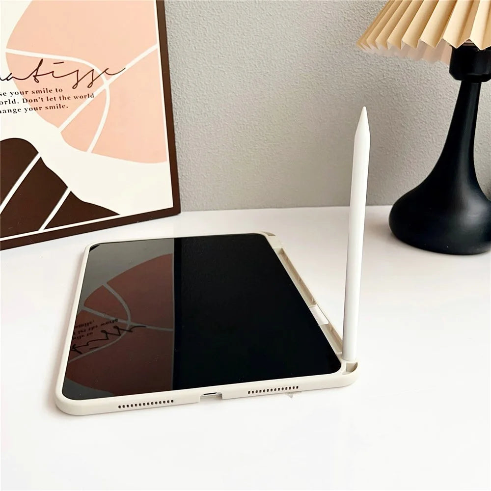 For iPad Pro 11 (2025) / 11 (2024) Case Solid Color TPU Tablet Cover with Pencil Holder - Purple - 3