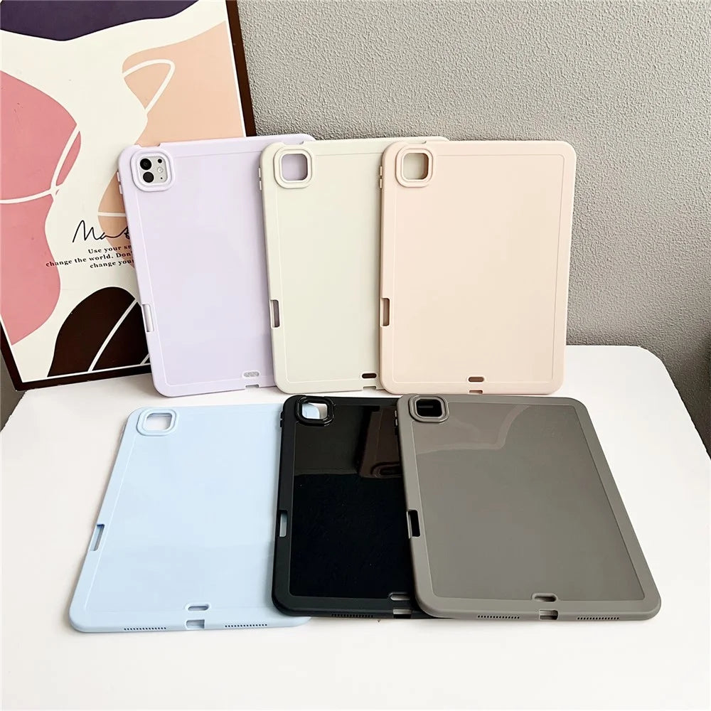 For iPad Pro 11 (2025) / 11 (2024) Case Solid Color TPU Tablet Cover with Pencil Holder - Purple - 7