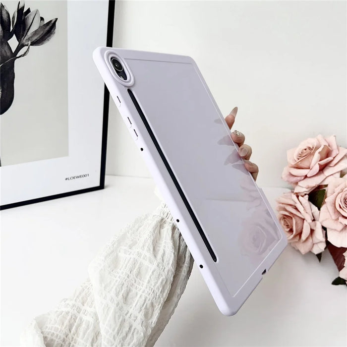 For Samsung Galaxy Tab S9 Case Solid Color TPU Tablet Cover with Pencil Holder - Purple - 4
