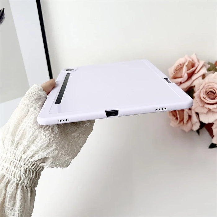 For Samsung Galaxy Tab S9 Case Solid Color TPU Tablet Cover with Pencil Holder - Purple - 5