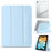For iPad mini (2024)  /  (2021) Case Folding Stand Magnetic Leather Tablet Cover - Baby Blue - 1