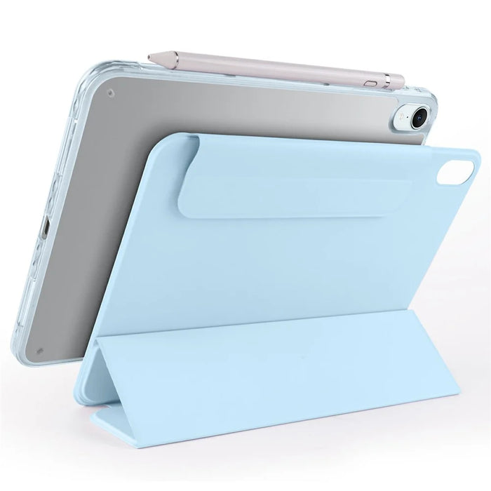 For iPad mini (2024)  /  (2021) Case Folding Stand Magnetic Leather Tablet Cover - Baby Blue - 2