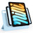 For iPad mini (2024)  /  (2021) Case Folding Stand Magnetic Leather Tablet Cover - Baby Blue - 4