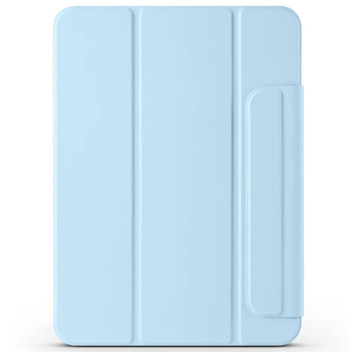 For iPad mini (2024)  /  (2021) Case Folding Stand Magnetic Leather Tablet Cover - Baby Blue - 6