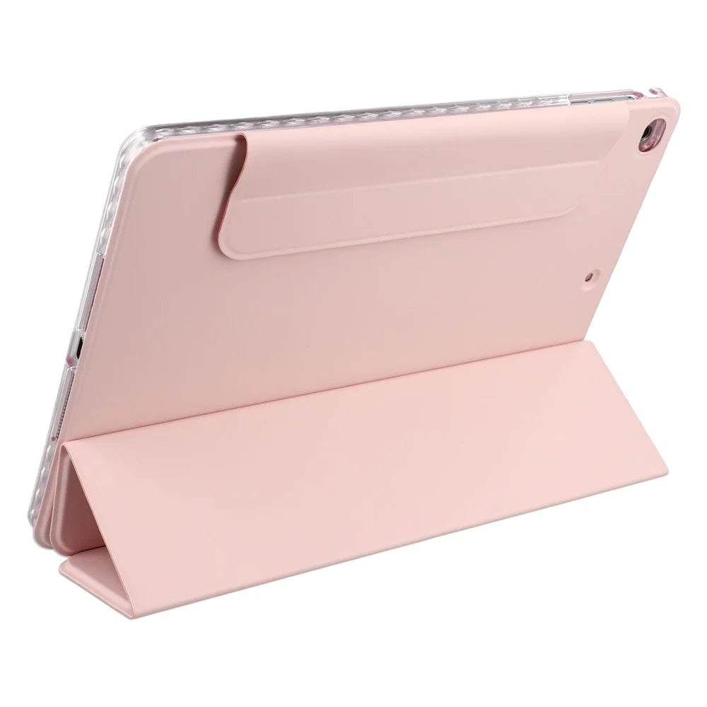 Tablet Case For iPad 9.7-inch (2018)  /  (2017)  /  Air 2  /  Air (2013) Folding Stand Magnetic Leather Cover - Pink - 3