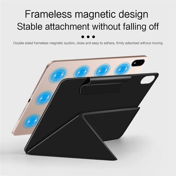 For OnePlus Pad 2 Pro Leather Case Origami Stand Magnetic Tablet Cover Auto Wake / Sleep - Black - 7
