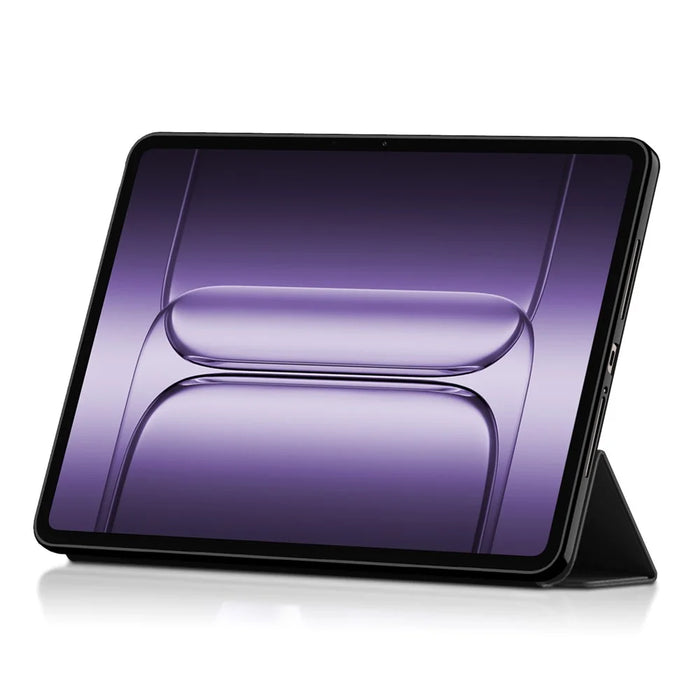 For OnePlus Pad 2 Pro Case PU Leather TPU Back Trifold Stand Tablet Cover - Black - 2