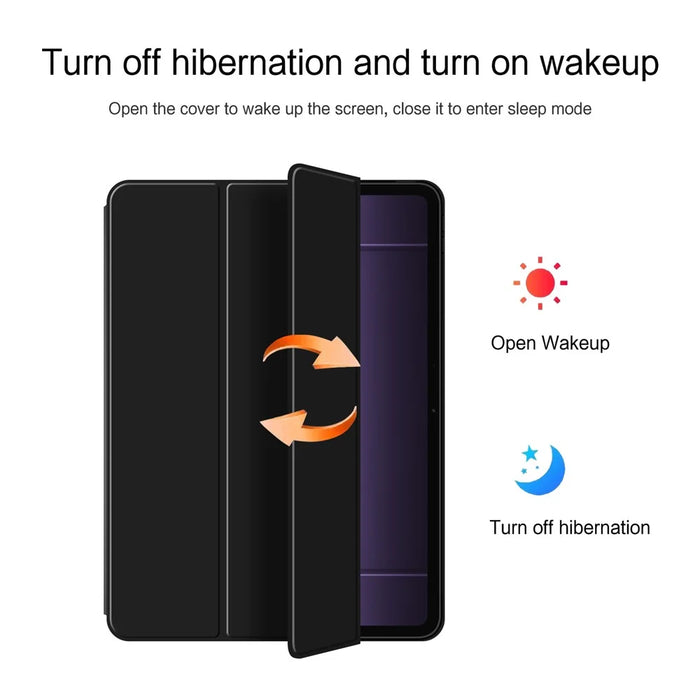 For OnePlus Pad 2 Pro Case PU Leather TPU Back Trifold Stand Tablet Cover - Black - 5