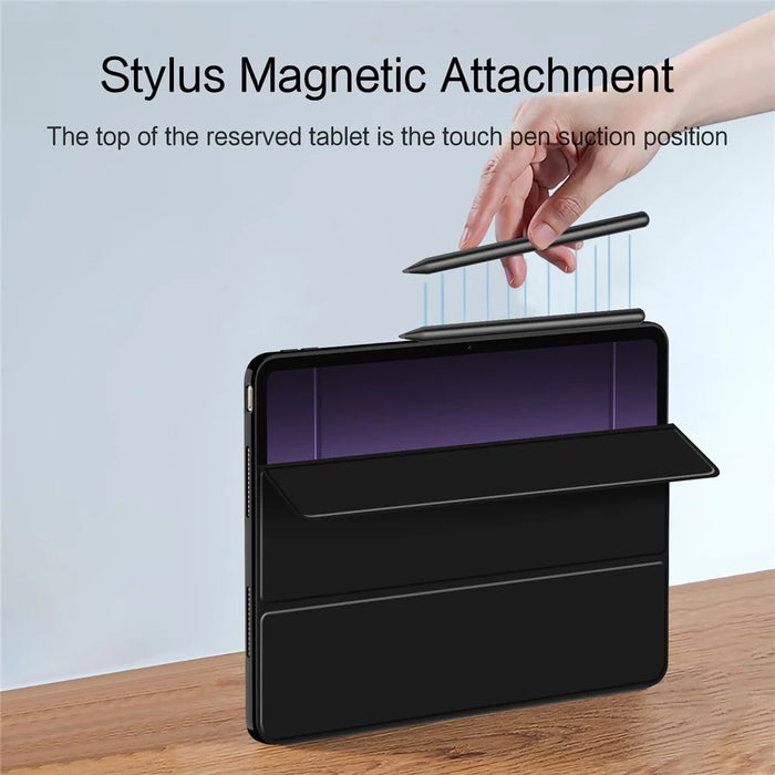 For OnePlus Pad 2 Pro Case PU Leather TPU Back Trifold Stand Tablet Cover - Black - 7