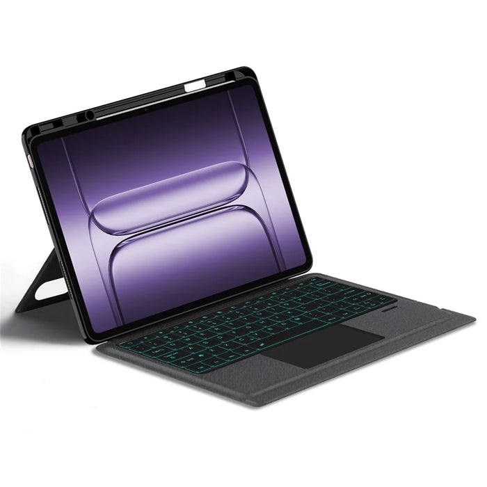 For OnePlus Pad 2 Pro Leather Case + Bluetooth-Compatible Keyboard with Backlight Trackpad - 2