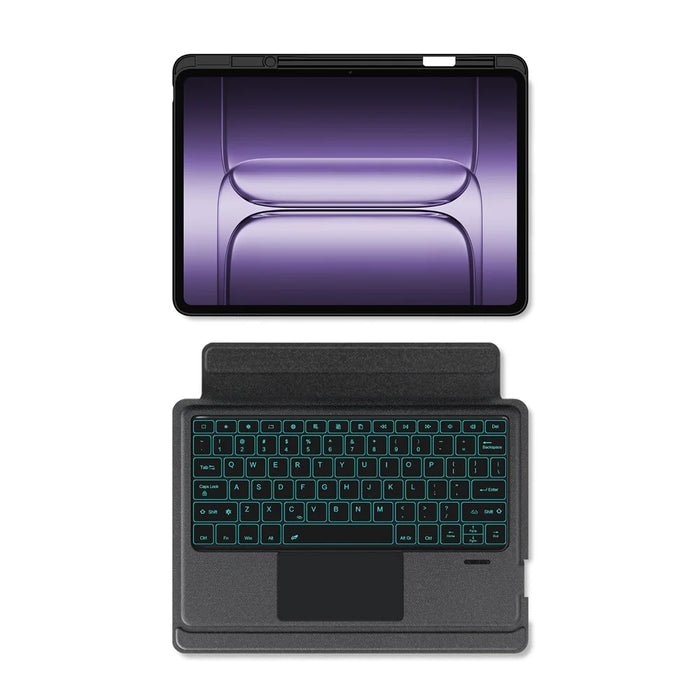 For OnePlus Pad 2 Pro Leather Case + Bluetooth-Compatible Keyboard with Backlight Trackpad - 3