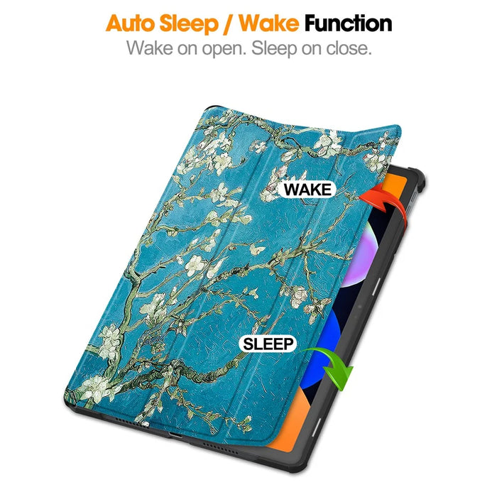 For Lenovo Tab K11 Gen 2 / Idea Tab / Xiaoxin Pad 11 2025 Case Pattern Print Leather Stand Tablet Cover - Apricot - 3