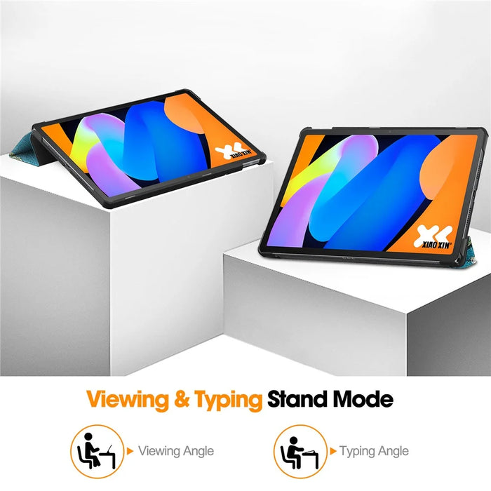 For Lenovo Tab K11 Gen 2 / Idea Tab / Xiaoxin Pad 11 2025 Case Pattern Print Leather Stand Tablet Cover - Apricot - 4