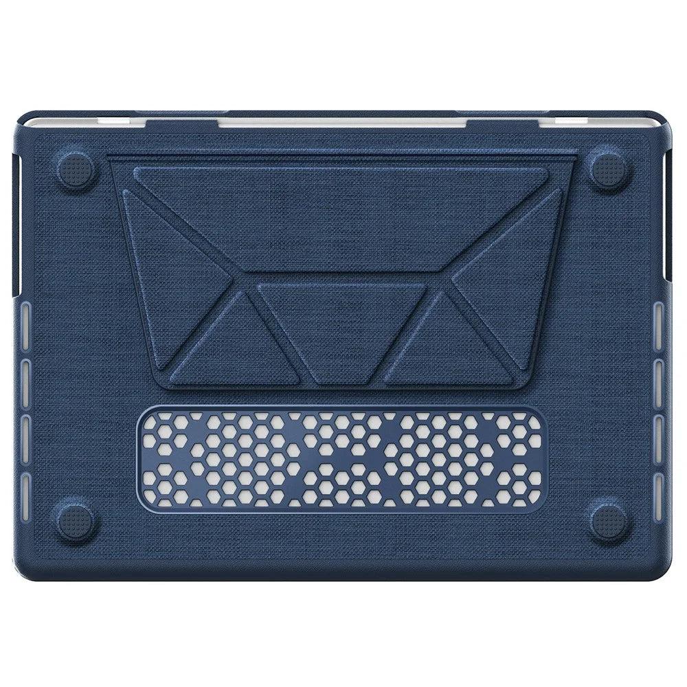Laptop Case for MacBook Pro 14 inch (2026) A3427 A3426 / (2025) A3434 A3112 A3185 A3401 / (2024) A2918 A2992 / (2023) A2779 / (2022) / (2021) A2442 Kickstand Cover with Logo View - Navy Blue - 3