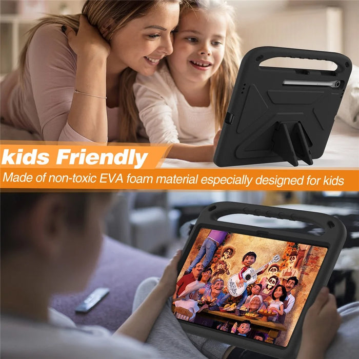 For Samsung Galaxy Tab S10 FE+ Case Hand Grip Kickstand Tablet EVA Cover - Black - 4