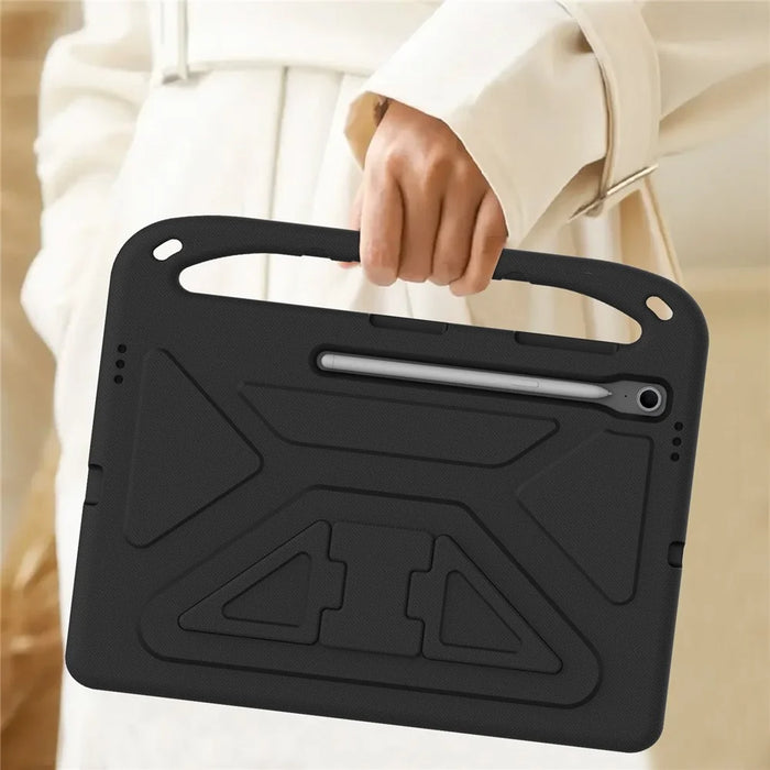 For Samsung Galaxy Tab S10 FE+ Case Hand Grip Kickstand Tablet EVA Cover - Black - 6