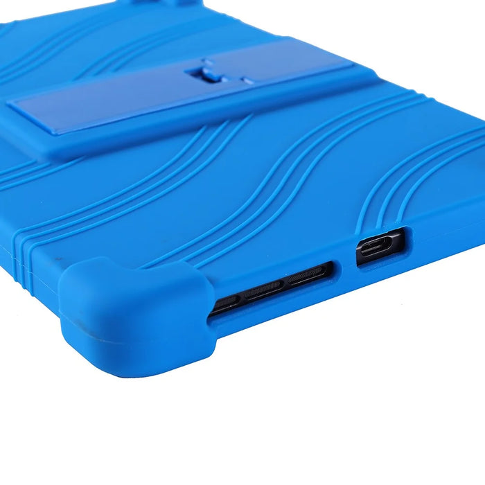 For Lenovo Legion Y700 (2025) Silicone Case with Kickstand Rugged Protective Cover - Dark Blue - 5