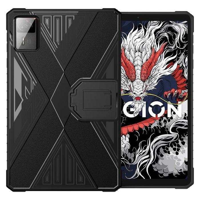 For Lenovo Legion Y700 Gen 4 Case PC Kickstand TPU Anti-Drop Tablet Cover - Black - 1