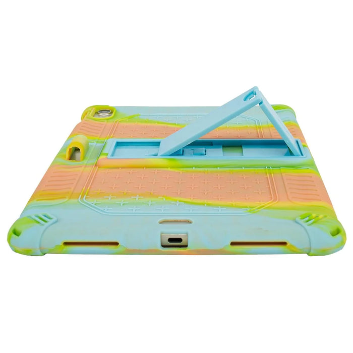 For iPad (2025) / 10.9 (2022) Case PC Kickstand Silicone Heat-Dissipating Protective Cover - Colorful Green - 4