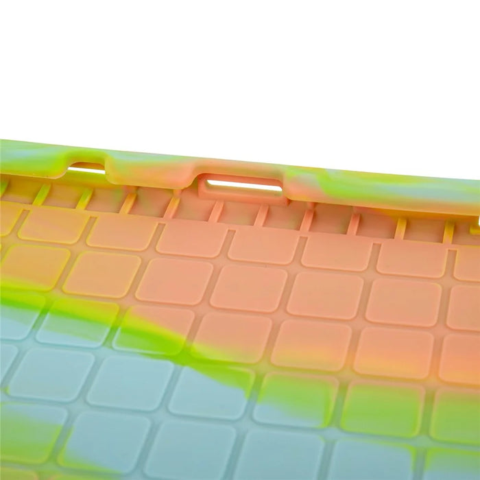 For iPad (2025) / 10.9 (2022) Case PC Kickstand Silicone Heat-Dissipating Protective Cover - Colorful Green - 7