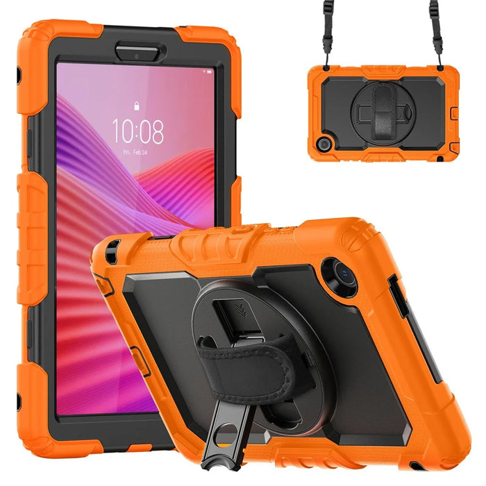 For Lenovo Tab K9 TB305FU Case PC + Silicone Tablet Cover with PET Film and Shoulder Strap - Orange - 1