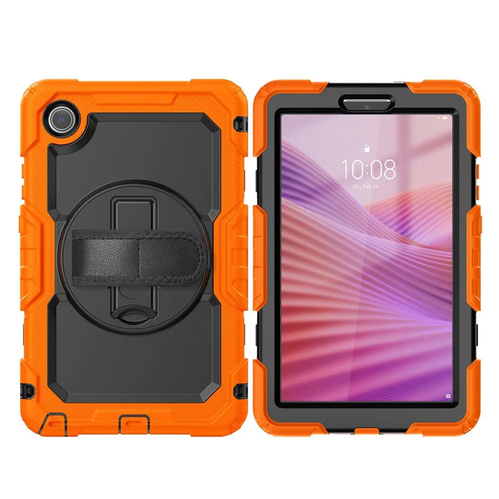 For Lenovo Tab K9 TB305FU Case PC + Silicone Tablet Cover with PET Film and Shoulder Strap - Orange - 2