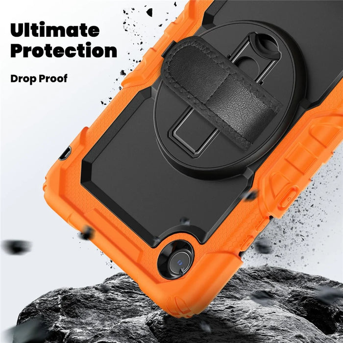 For Lenovo Tab K9 TB305FU Case PC + Silicone Tablet Cover with PET Film and Shoulder Strap - Orange - 4