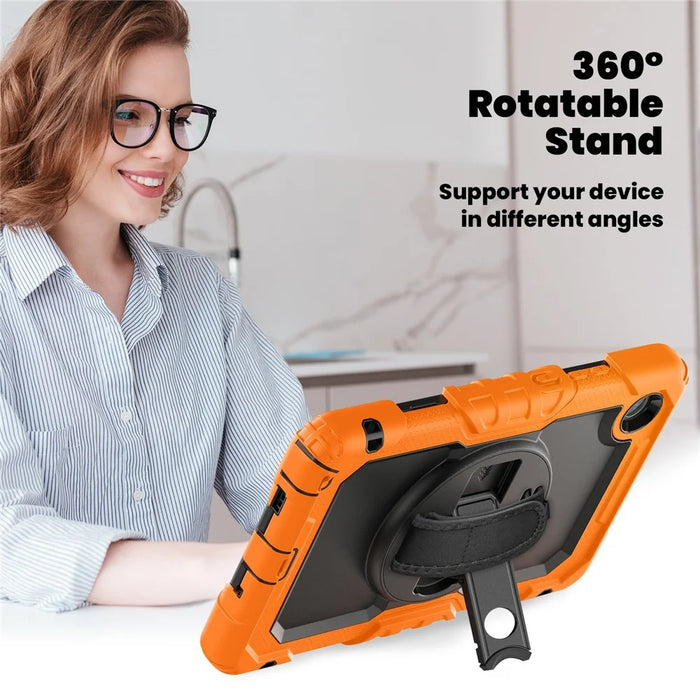 For Lenovo Tab K9 TB305FU Case PC + Silicone Tablet Cover with PET Film and Shoulder Strap - Orange - 5