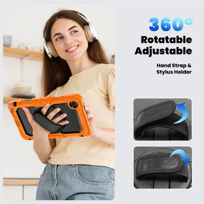 For Lenovo Tab K9 TB305FU Case PC + Silicone Tablet Cover with PET Film and Shoulder Strap - Orange - 7