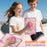 For iPad (2025)  /  10.9 (2022) Case Kickstand Hand Strap Imprint PC TPU Acrylic Cover with Shoulder Strap - Pink - 5
