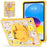 For iPad (2025)  /  10.9 (2022) Case Kickstand Hand Strap Imprint PC + TPU + Acrylic Tablet Cover - Yellow - 1