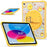 For iPad (2025)  /  10.9 (2022) Case Kickstand Hand Strap Imprint PC + TPU + Acrylic Tablet Cover - Yellow - 2