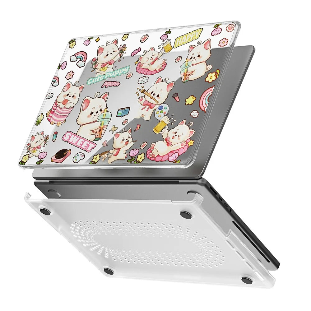 Imprint Pattern PC TPU Laptop Case For MacBook Pro 14 inch (2026) A3427 A3426 / (2025) A3434 A3112 A3185 A3401 / (2024) A2918 A2992 / (2023) A2779 / (2022) / (2021) A2442 - Dog - 2