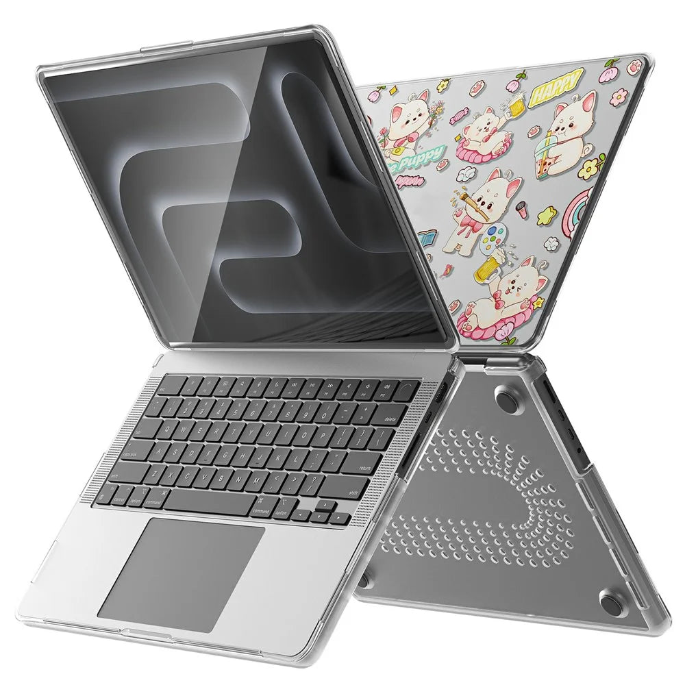 Imprint Pattern PC TPU Laptop Case For MacBook Pro 14 inch (2026) A3427 A3426 / (2025) A3434 A3112 A3185 A3401 / (2024) A2918 A2992 / (2023) A2779 / (2022) / (2021) A2442 - Dog - 3