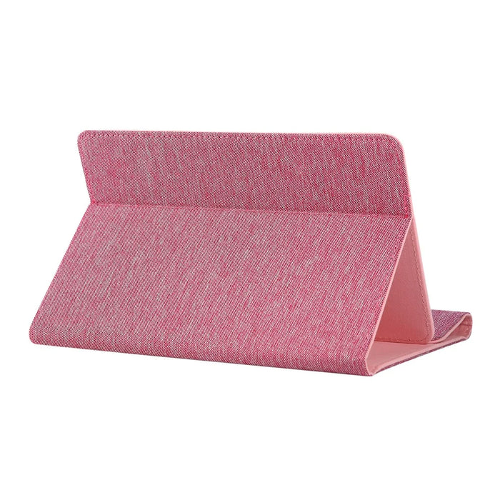 For 7 - 8 Inches Universal Tablet Case with Stand Cloth Texture Leather Cover - Pink - 4