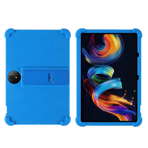 For TCL NxtPaper 11 Plus Silicone Case with Kickstand Rugged Protective Cover - Dark Blue - 1