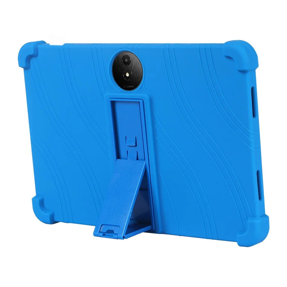 For TCL NxtPaper 11 Plus Silicone Case with Kickstand Rugged Protective Cover - Dark Blue - 5