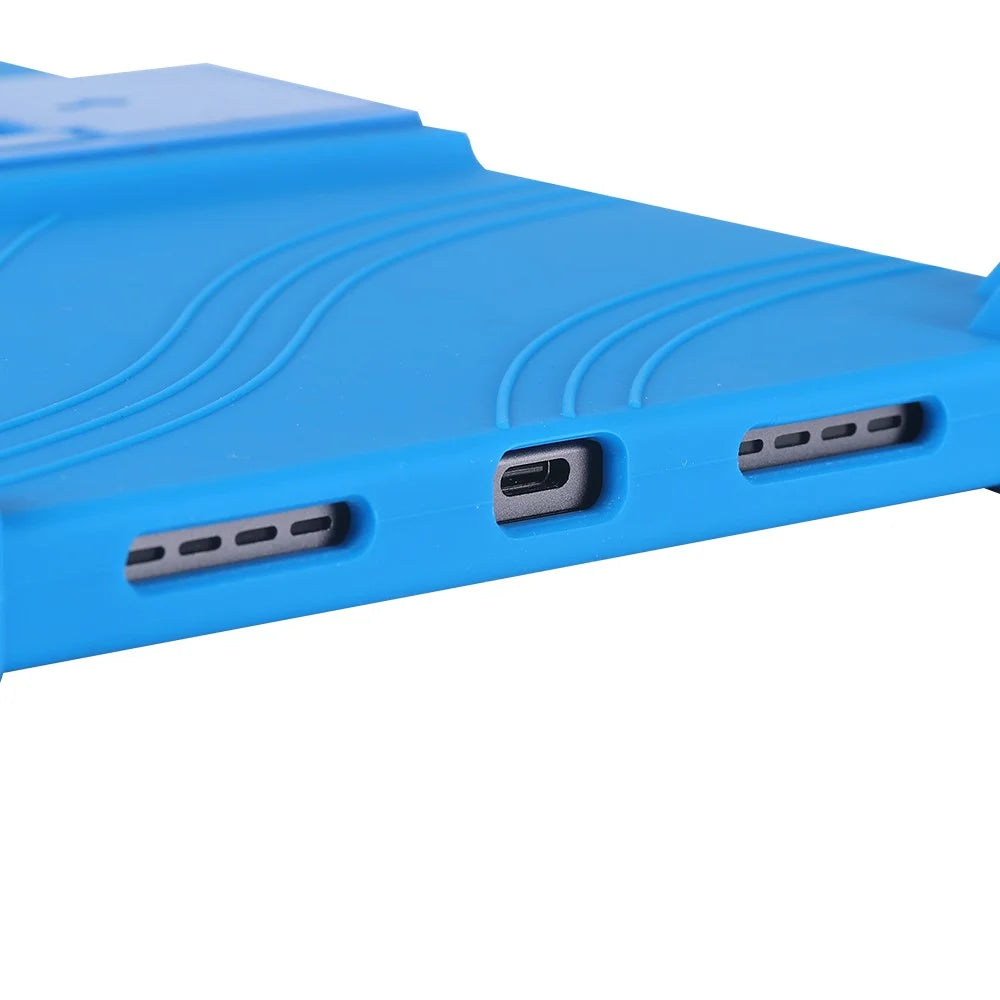 For TCL NxtPaper 11 Plus Silicone Case with Kickstand Rugged Protective Cover - Dark Blue - 7