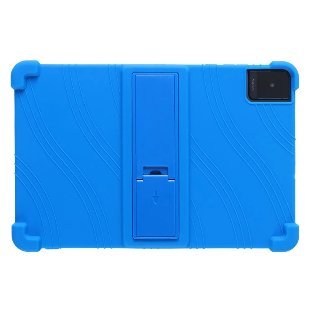 Silicone Case For TCL Tab 10L Gen3 / Tab 10L LTE Gen3 / Tab 10L Gen2 , Rugged Protective Cover with Kickstand - Dark Blue - 1