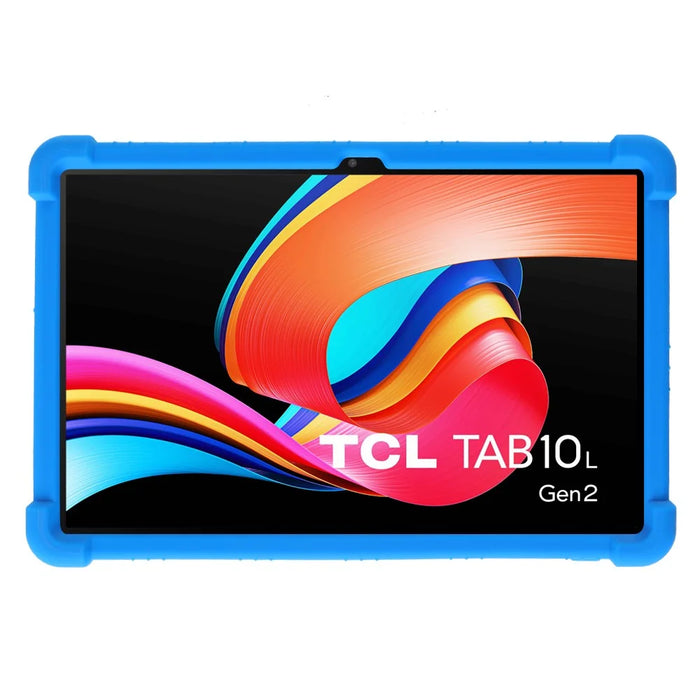 Silicone Case For TCL Tab 10L Gen3 / Tab 10L LTE Gen3 / Tab 10L Gen2 , Rugged Protective Cover with Kickstand - Dark Blue - 2