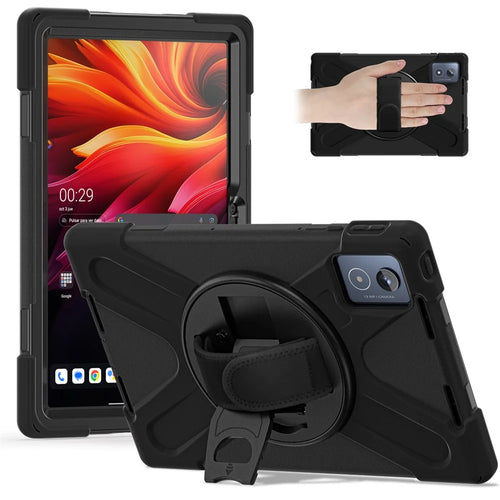 For Lenovo Tab K11 Plus / Zhaoyang K11 B352FU, TB230XC Case Kickstand PC + Silicone Tablet Cover - Black - 1