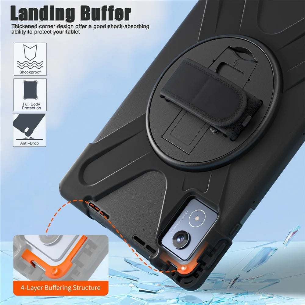 For Lenovo Tab K11 Plus / Zhaoyang K11 B352FU, TB230XC Case Kickstand PC + Silicone Tablet Cover - Black - 3