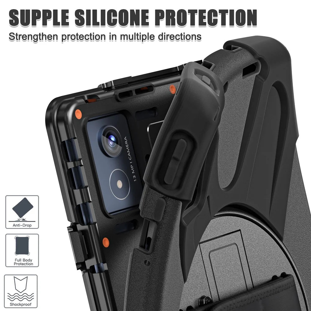 For Lenovo Tab K11 Plus / Zhaoyang K11 B352FU, TB230XC Case Kickstand PC + Silicone Tablet Cover - Black - 5