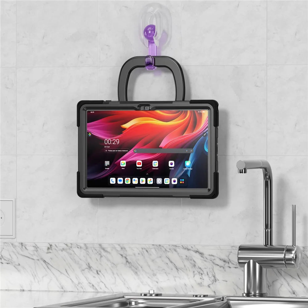 For Lenovo Tab K11 Plus / Zhaoyang K11 B352FU, TB230XC Case TPU + PC + Silicone Tablet Cover Kickstand - Black - 2