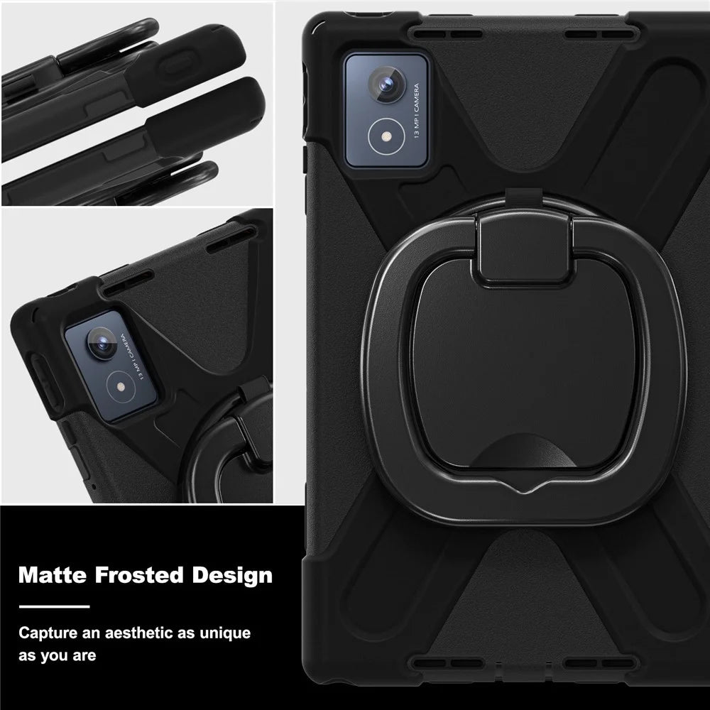 For Lenovo Tab K11 Plus / Zhaoyang K11 B352FU, TB230XC Case TPU + PC + Silicone Tablet Cover Kickstand - Black - 4