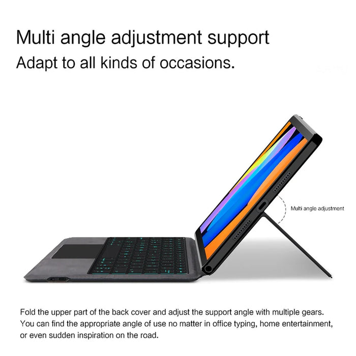 For Lenovo Xiaoxin Pad 11 2025 Leather Case + Touchpad Bluetooth-Compatible Keyboard with Backlit - 6
