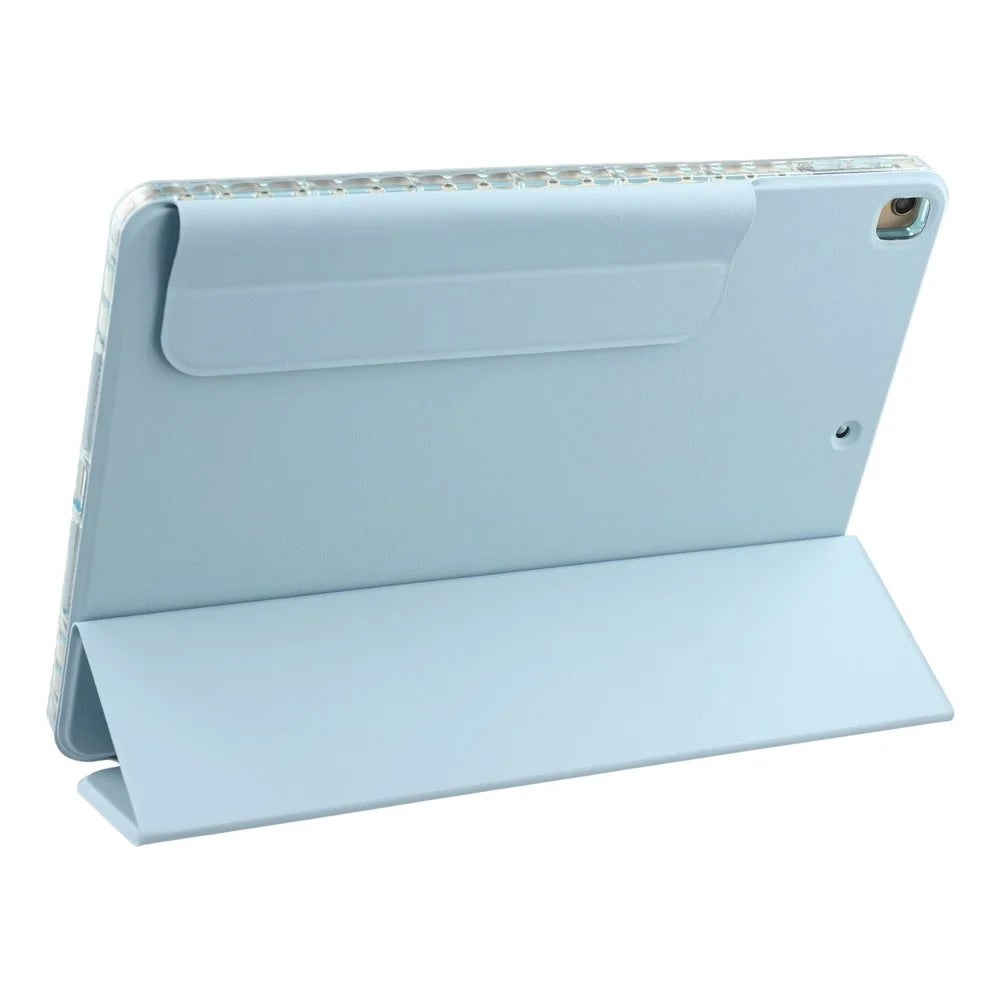 Tablet Case For iPad 10.2 (2021)  /  (2020)  /  (2019)  /  Air 10.5 inch (2019) Folding Stand Magnetic Leather Cover - Baby Blue - 2
